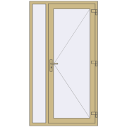 DOOR KORSA ALU STANDARD 72 1150x2100 mm RAL 1000 Green beige two-sided