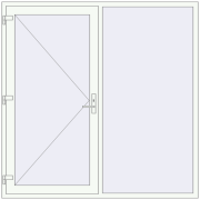 DOOR KORSA ENERGY-SAVING REHAU SYNEGO 2000x2000 mm ANTHRACITE_GREY_STRUKTURAL external