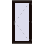Entrance doors 900x2100 mm DOOR KORSA OPTIMUM REHAU BRILLANT BLACK_BROWN external