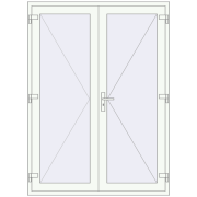 DOOR KORSA OPTIMUM REHAU BRILLANT 1500x2050 mm RAL 9016 Traffic white two-sided
