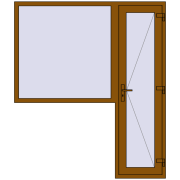 DOOR KORSA OPTIMUM REHAU BRILLANT 1800x2100 mm GOLDEN OAK two-sided