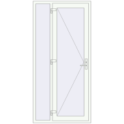 DOOR KORSA ENERGY-SAVING REHAU SYNEGO 1100x2310 mm RAL 9016 Traffic white two-sided