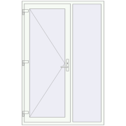 DOOR KORSA ENERGY-SAVING REHAU SYNEGO 1400x2100 mm RAL 9016 Traffic white two-sided