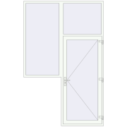 DOOR KORSA OPTIMUM REHAU BRILLANT 1870x2920 mm RAL 9016 Traffic white two-sided