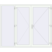 DOOR KORSA OPTIMUM REHAU BRILLANT 2500x2100 mm RAL 9016 Traffic white two-sided