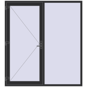 DOOR KORSA OPTIMUM REHAU BRILLANT 2000x2200 mm ANTHRACITE_GREY_GLATT two-sided