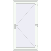 DOOR KORSA OPTIMUM REHAU BRILLANT 1070x2050 mm RAL 9016 Traffic white two-sided