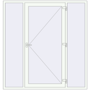 DOOR KORSA ENERGY-SAVING REHAU SYNEGO 2000x2100 mm RAL 9016 Traffic white two-sided