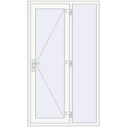 DOOR KORSA OPTIMUM REHAU BRILLANT 1200x2100 mm RAL 9016 Traffic white dwustronny