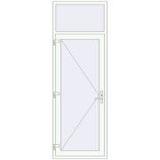 Entrance doors 900x2600 mm DOOR KORSA ALU STANDARD 72 RAL 9016 Traffic white two-sided