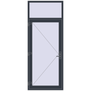 DOOR KORSA OPTIMUM REHAU BRILLANT 1020x2560 mm ANTHRACITE_GREY_STRUKTURAL two-sided
