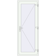 Entrance doors 800x2100 mm DOOR KORSA OPTIMUM REHAU BRILLANT RAL 9016 Traffic white two-sided