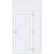 DOOR KORSA OPTIMUM REHAU BRILLANT 1350x2500 mm RAL 9016 Traffic white two-sided