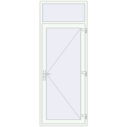 DOOR KORSA OPTIMUM REHAU BRILLANT 970x2570 mm RAL 9016 Traffic white two-sided