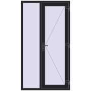 Drzwi zewnętrzne 1200x2180 mm DOOR KORSA OPTIMUM REHAU BRILLANT BLACK_ULTI-MATT dwustronny