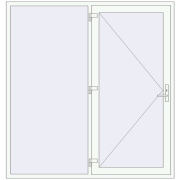 Entrance doors 2000x2100 mm DOOR KORSA ALU STANDARD 72 RAL 9016 Traffic white two-sided