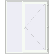DOOR KORSA ENERGY-SAVING REHAU SYNEGO 1750x2150 mm RAL 9016 Traffic white two-sided