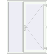 DOOR KORSA OPTIMUM REHAU BRILLANT 1500x2000 mm RAL 9016 Traffic white two-sided