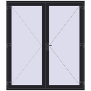 DOOR KORSA ENERGY-SAVING REHAU SYNEGO 2000x2280 mm BLACK_ULTI-MATT two-sided DOOR KORSA ENERGY-SAVING REHAU SYNEGO 2000x2280 mm BLACK_ULTI-MATT two-sided