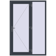 DOOR KORSA OPTIMUM REHAU BRILLANT 1400x2100 mm ANTHRACITE_GREY_STRUKTURAL two-sided