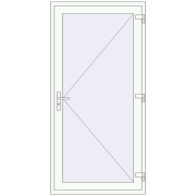 DOOR KORSA OPTIMUM REHAU BRILLANT 1034x2105 mm RAL 9016 Traffic white two-sided