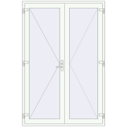 Entrance doors 1560x2360 mm DOOR KORSA ALU STANDARD 72 RAL 9016 Traffic white two-sided