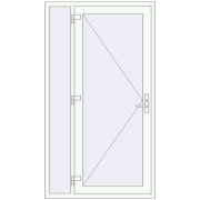 DOOR KORSA OPTIMUM REHAU BRILLANT 1180x2100 mm RAL 9016 Traffic white dwustronny