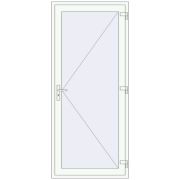 DOOR KORSA ENERGY-SAVING REHAU SYNEGO 1020x2300 mm RAL 9016 Traffic white two-sided