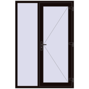 DOOR KORSA OPTIMUM REHAU BRILLANT 1350x2015 mm BLACK_BROWN two-sided