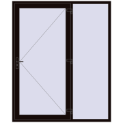 DOOR KORSA OPTIMUM REHAU BRILLANT 1800x2200 mm BLACK_BROWN dwustronny