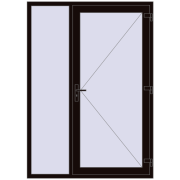 DOOR KORSA ENERGY-SAVING REHAU SYNEGO 1500x2100 mm BLACK_BROWN two-sided