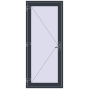 Entrance doors 900x2100 mm DOOR KORSA OPTIMUM REHAU BRILLANT ANTHRACITE_GREY_STRUKTURAL two-sided