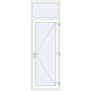 DOOR KORSA ENERGY-SAVING REHAU SYNEGO 850x2612 mm RAL 9016 Traffic white two-sided