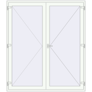 DOOR KORSA ENERGY-SAVING REHAU SYNEGO 2000x2300 mm RAL 9016 Traffic white two-sided