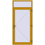 Drzwi zewnętrzne 1130x2520 mm DOOR KORSA ALU STANDARD 72 RAL 1005 Honey yellow dwustronny