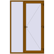 DOOR KORSA ENERGY-SAVING REHAU SYNEGO 1540x2400 mm GOLDEN OAK external