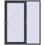 DOOR KORSA OPTIMUM REHAU BRILLANT 1800x2200 mm ANTHRACITE_GREY_STRUKTURAL dwustronny
