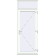DOOR KORSA OPTIMUM REHAU BRILLANT 960x2500 mm RAL 9016 Traffic white two-sided