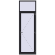 DOOR KORSA OPTIMUM REHAU BRILLANT 900x2750 mm BLACK_ULTI-MATT two-sided