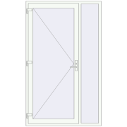 DOOR KORSA ENERGY-SAVING REHAU SYNEGO 1400x2320 mm RAL 9016 Traffic white two-sided