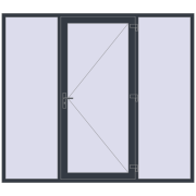DOOR OPTIMUM REHAU BRILLANT 2500x2200 mm ANTHRACITE_GREY_STRUKTURAL two-sided