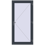 Entrance doors 1050x2160 mm DOOR KORSA OPTIMUM REHAU BRILLANT ANTHRACITE_GREY_STRUKTURAL two-sided