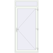 Entrance doors 1170x2600 mm DOOR KORSA ALU STANDARD 72 RAL 9016 Traffic white two-sided