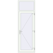 Entrance doors 840x2600 mm DOOR KORSA OPTIMUM REHAU BRILLANT RAL 9016 Traffic white two-sided