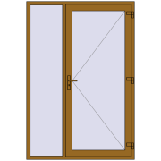 DOOR KORSA ENERGY-SAVING REHAU SYNEGO 1500x2200 mm LIGHT_OAK two-sided