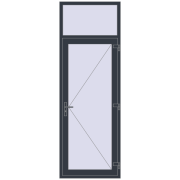DOOR KORSA ENERGY-SAVING REHAU SYNEGO 900x2600 mm ANTHRACITE_GREY_STRUKTURAL dwustronny