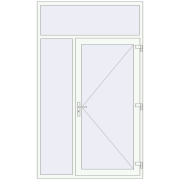 DOOR KORSA OPTIMUM REHAU BRILLANT 1500x2500 mm RAL 9016 Traffic white two-sided