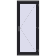 Entrance doors 900x2200 mm DOOR KORSA OPTIMUM REHAU BRILLANT BLACK_ULTI-MATT two-sided