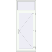DOOR KORSA OPTIMUM REHAU BRILLANT 930x2450 mm RAL 9016 Traffic white two-sided