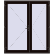 Drzwi zewnętrzne 1800x2100 mm DOOR KORSA OPTIMUM REHAU BRILLANT BLACK_BROWN dwustronny